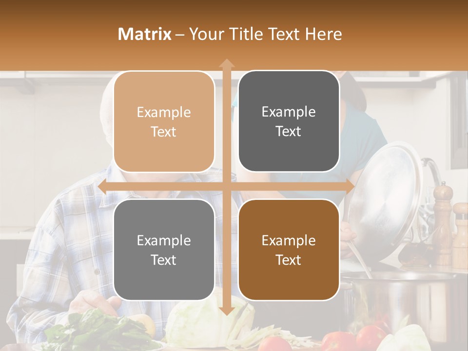 A Man And A Woman Preparing Food In A Kitchen PowerPoint Template