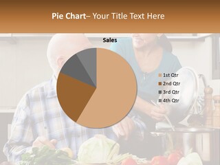 A Man And A Woman Preparing Food In A Kitchen PowerPoint Template