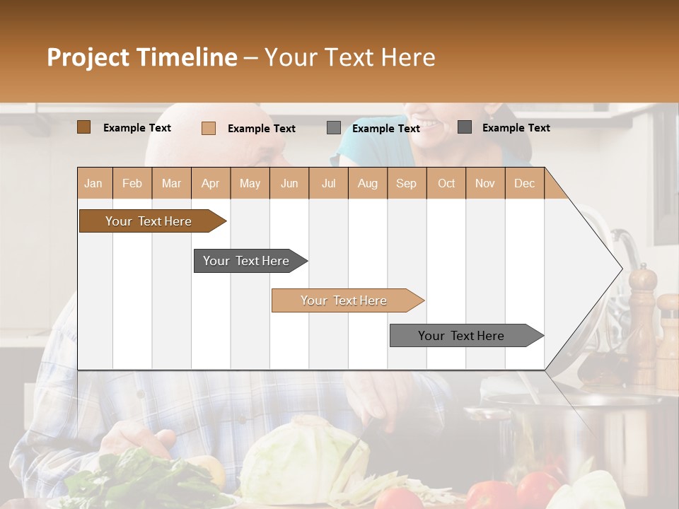 A Man And A Woman Preparing Food In A Kitchen PowerPoint Template