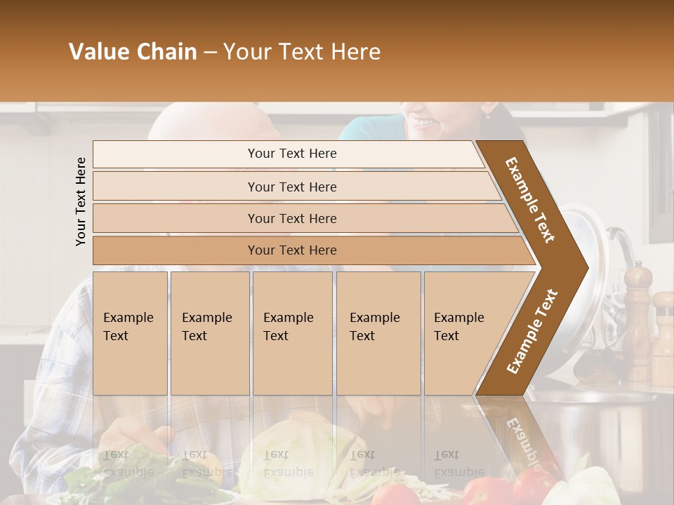 A Man And A Woman Preparing Food In A Kitchen PowerPoint Template