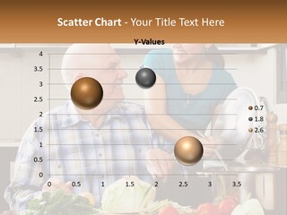 A Man And A Woman Preparing Food In A Kitchen PowerPoint Template
