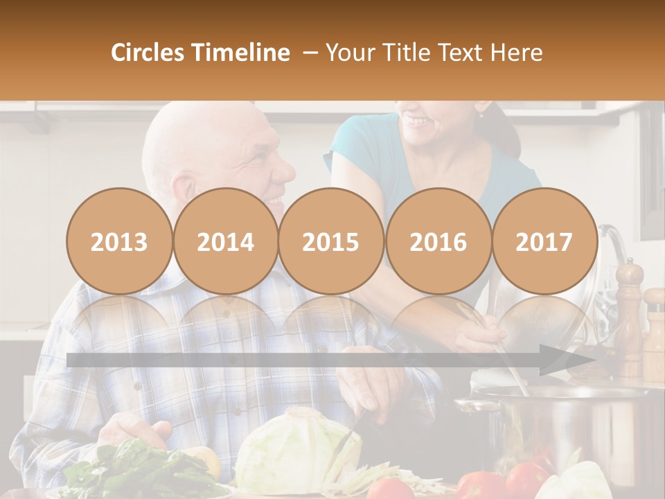 A Man And A Woman Preparing Food In A Kitchen PowerPoint Template