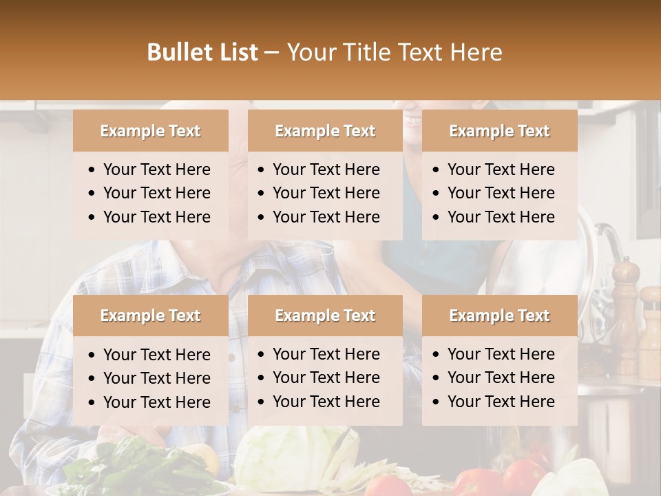 A Man And A Woman Preparing Food In A Kitchen PowerPoint Template
