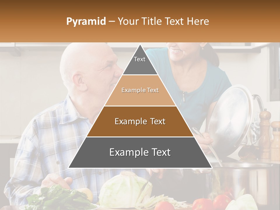 A Man And A Woman Preparing Food In A Kitchen PowerPoint Template
