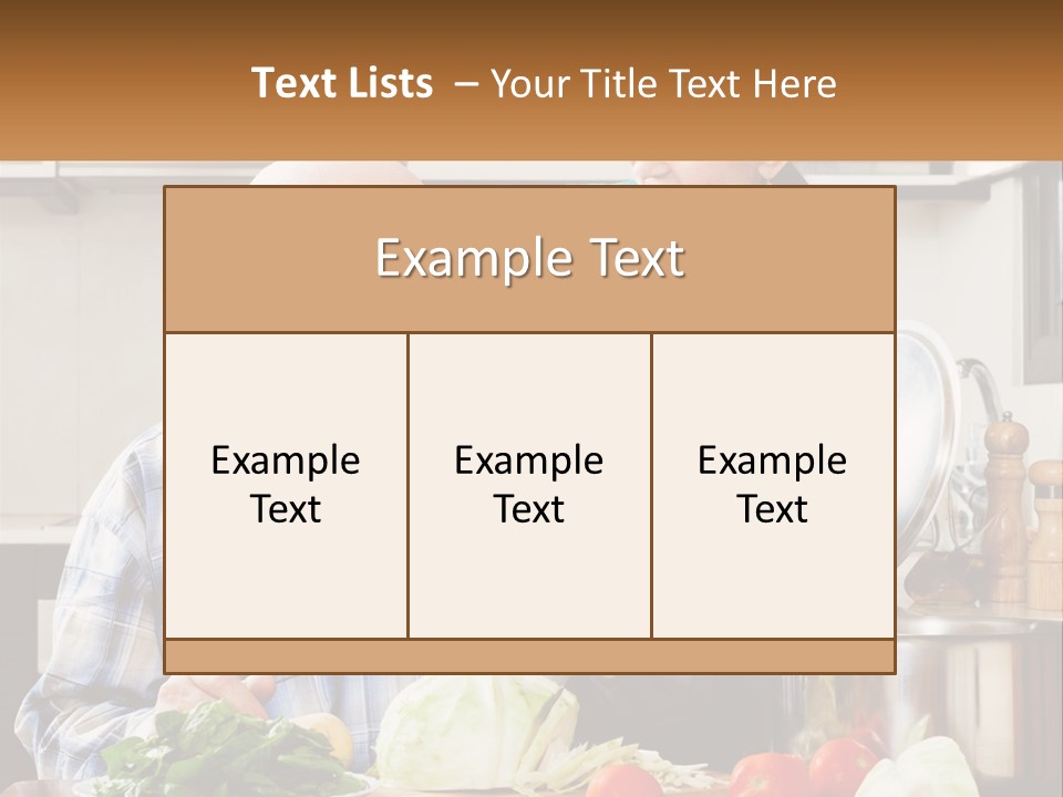 A Man And A Woman Preparing Food In A Kitchen PowerPoint Template