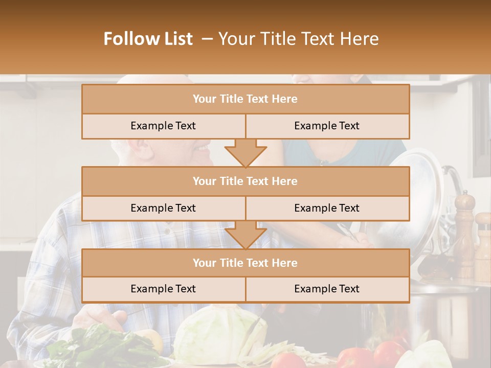 A Man And A Woman Preparing Food In A Kitchen PowerPoint Template