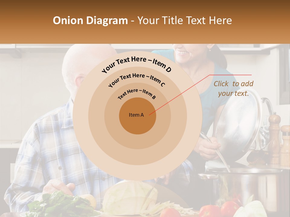 A Man And A Woman Preparing Food In A Kitchen PowerPoint Template
