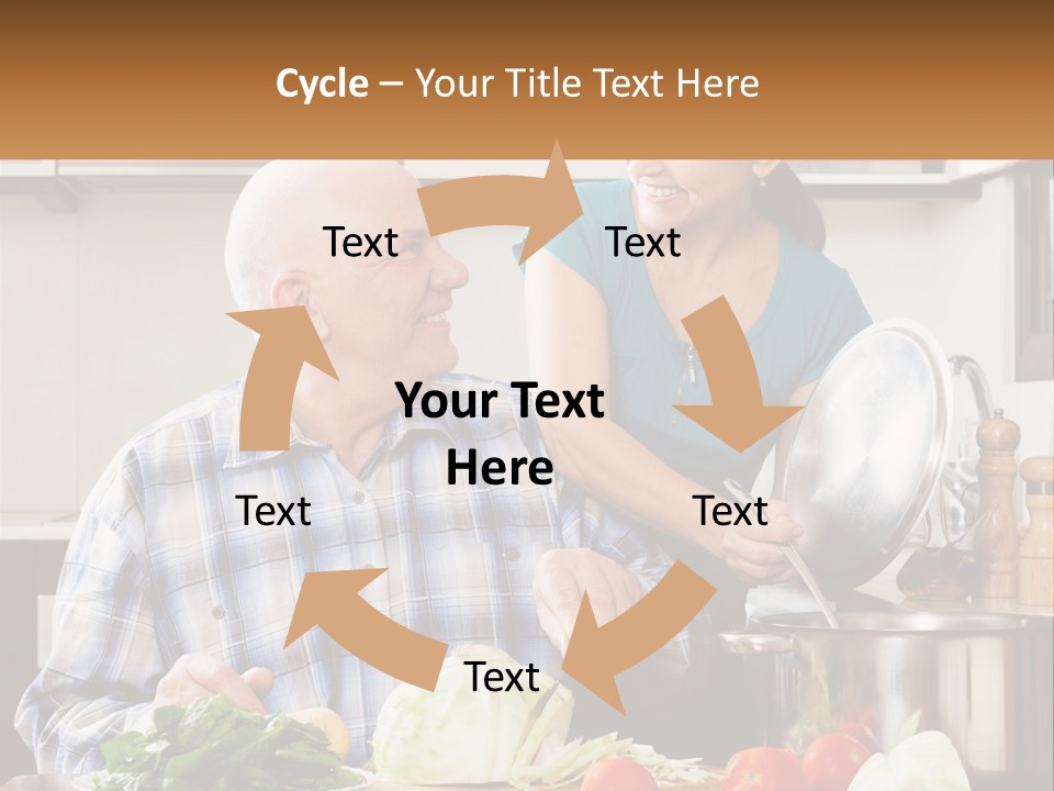 A Man And A Woman Preparing Food In A Kitchen PowerPoint Template
