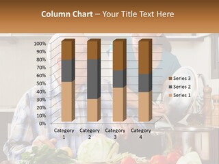 A Man And A Woman Preparing Food In A Kitchen PowerPoint Template