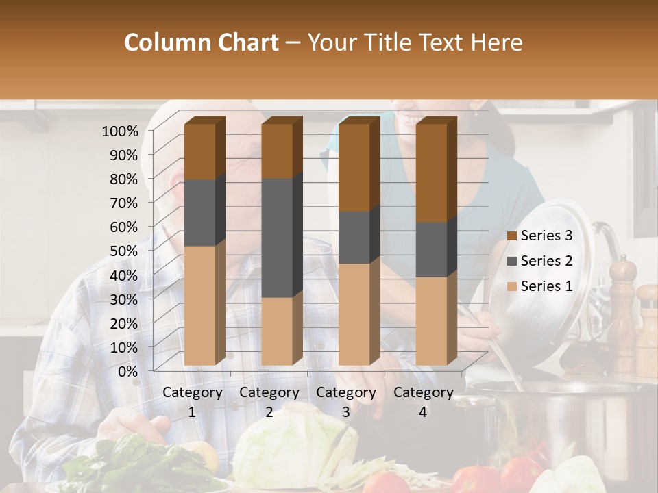 A Man And A Woman Preparing Food In A Kitchen PowerPoint Template