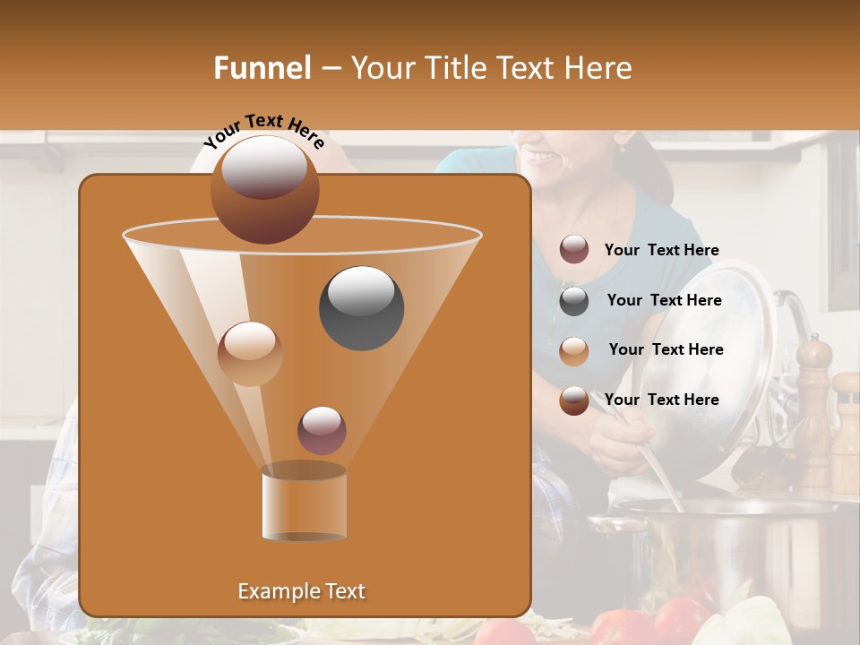A Man And A Woman Preparing Food In A Kitchen PowerPoint Template