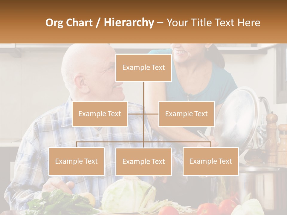 A Man And A Woman Preparing Food In A Kitchen PowerPoint Template
