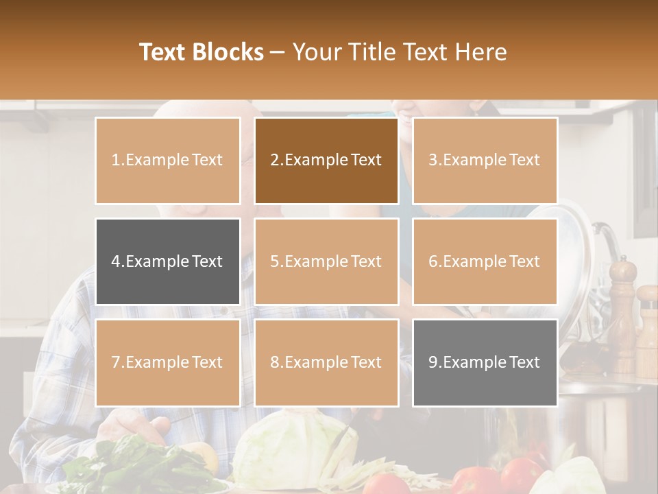 A Man And A Woman Preparing Food In A Kitchen PowerPoint Template