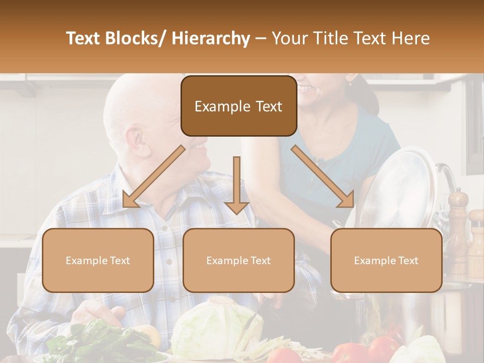 A Man And A Woman Preparing Food In A Kitchen PowerPoint Template