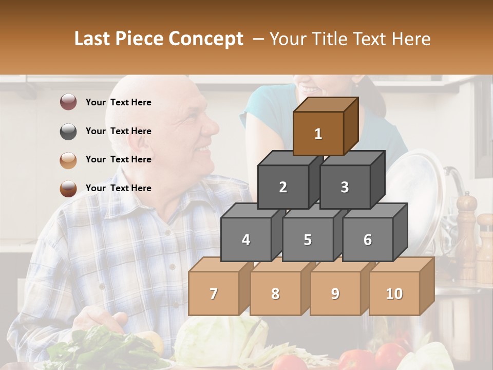 A Man And A Woman Preparing Food In A Kitchen PowerPoint Template