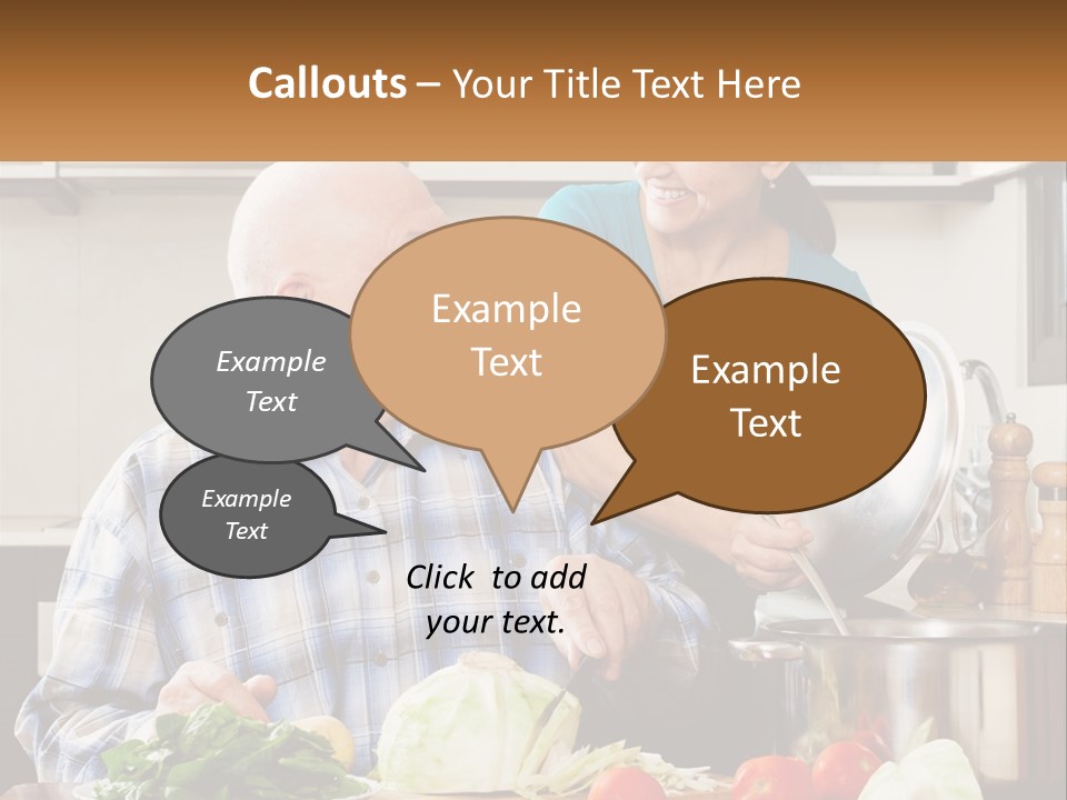 A Man And A Woman Preparing Food In A Kitchen PowerPoint Template