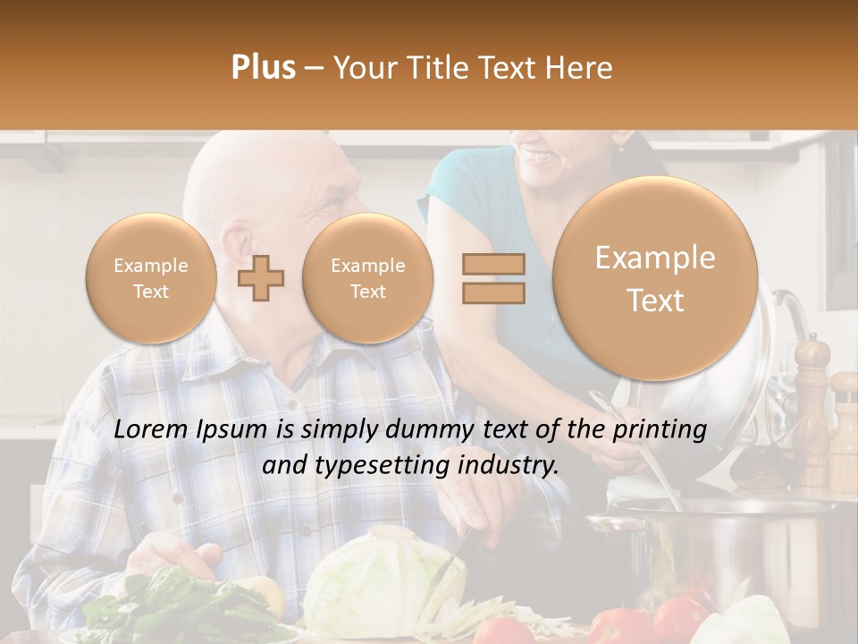 A Man And A Woman Preparing Food In A Kitchen PowerPoint Template
