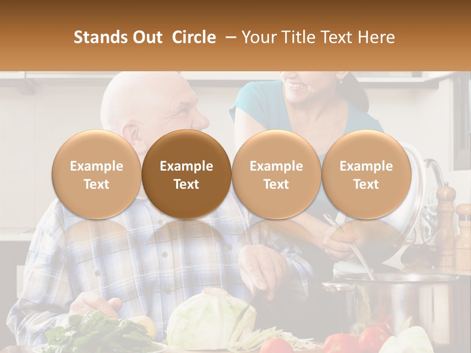 A Man And A Woman Preparing Food In A Kitchen PowerPoint Template