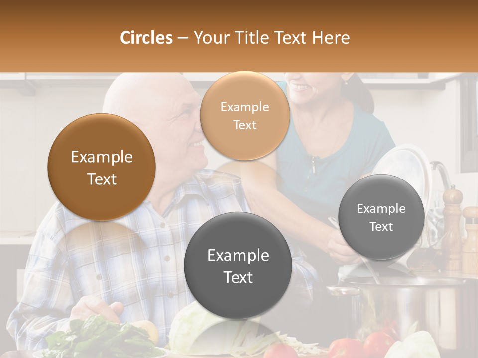 A Man And A Woman Preparing Food In A Kitchen PowerPoint Template