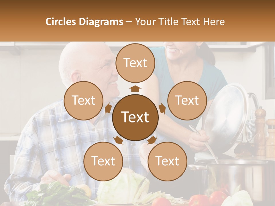 A Man And A Woman Preparing Food In A Kitchen PowerPoint Template