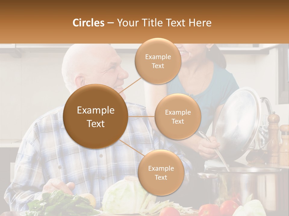 A Man And A Woman Preparing Food In A Kitchen PowerPoint Template