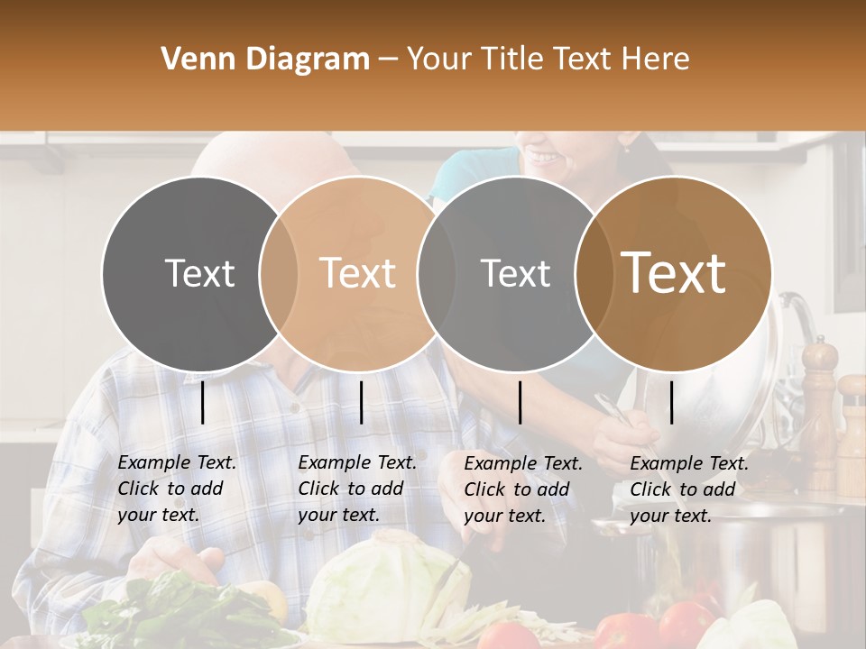A Man And A Woman Preparing Food In A Kitchen PowerPoint Template