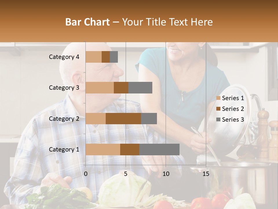 A Man And A Woman Preparing Food In A Kitchen PowerPoint Template