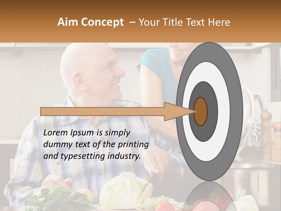 A Man And A Woman Preparing Food In A Kitchen PowerPoint Template