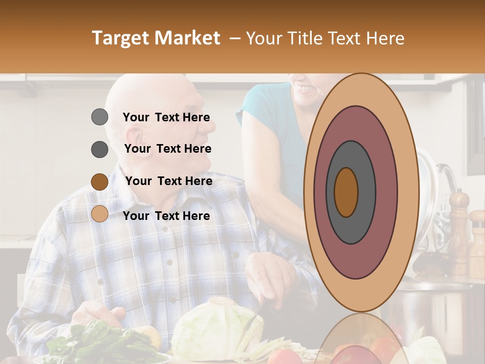 A Man And A Woman Preparing Food In A Kitchen PowerPoint Template