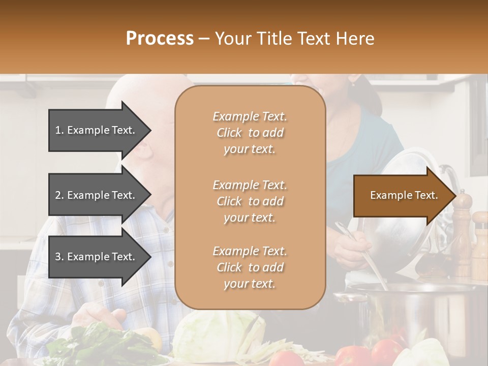 A Man And A Woman Preparing Food In A Kitchen PowerPoint Template