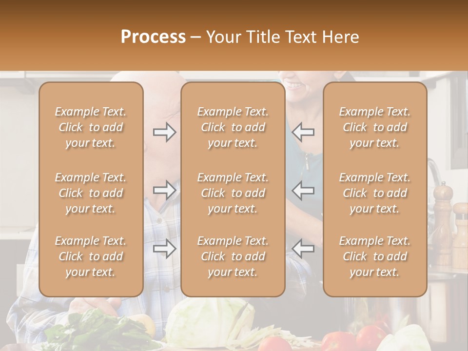 A Man And A Woman Preparing Food In A Kitchen PowerPoint Template