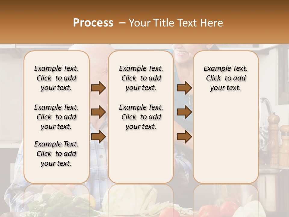 A Man And A Woman Preparing Food In A Kitchen PowerPoint Template