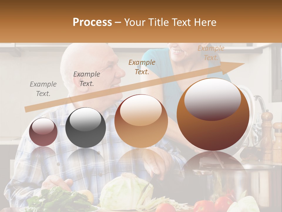 A Man And A Woman Preparing Food In A Kitchen PowerPoint Template