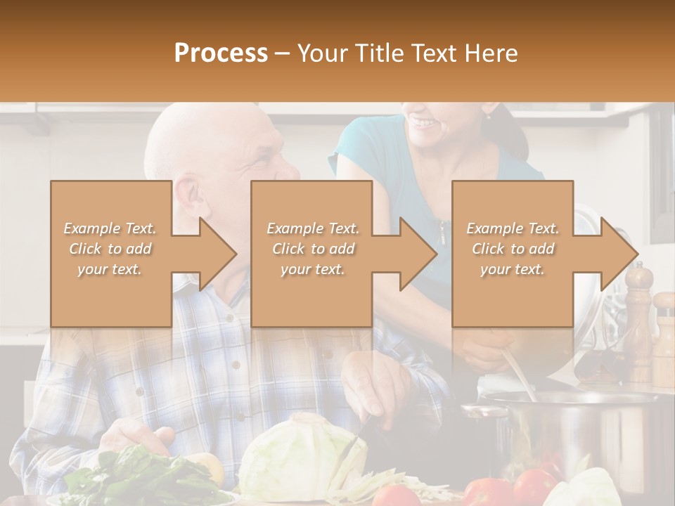 A Man And A Woman Preparing Food In A Kitchen PowerPoint Template