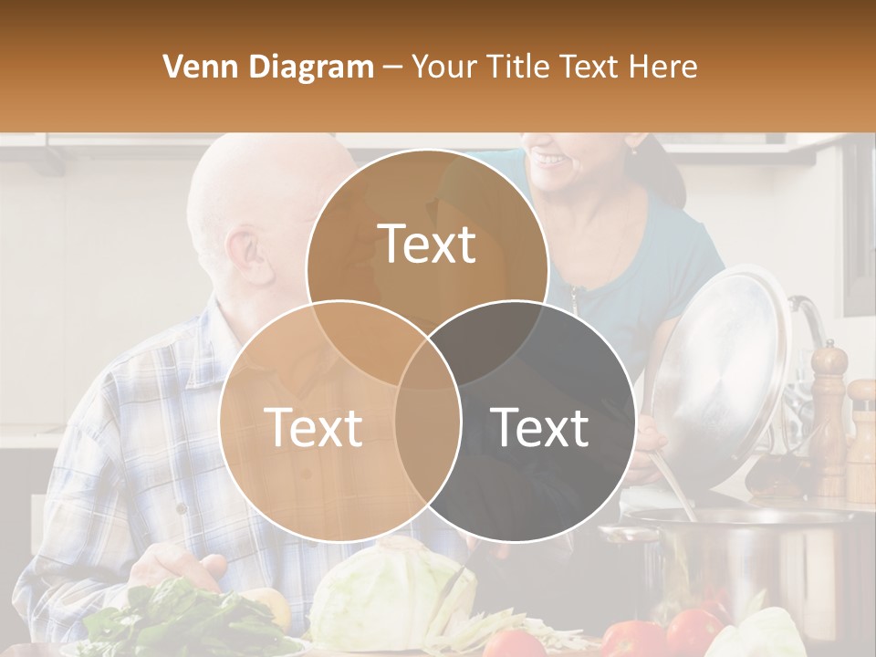 A Man And A Woman Preparing Food In A Kitchen PowerPoint Template