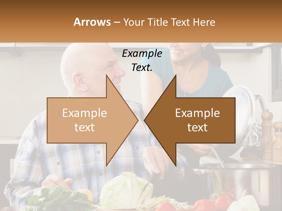 A Man And A Woman Preparing Food In A Kitchen PowerPoint Template