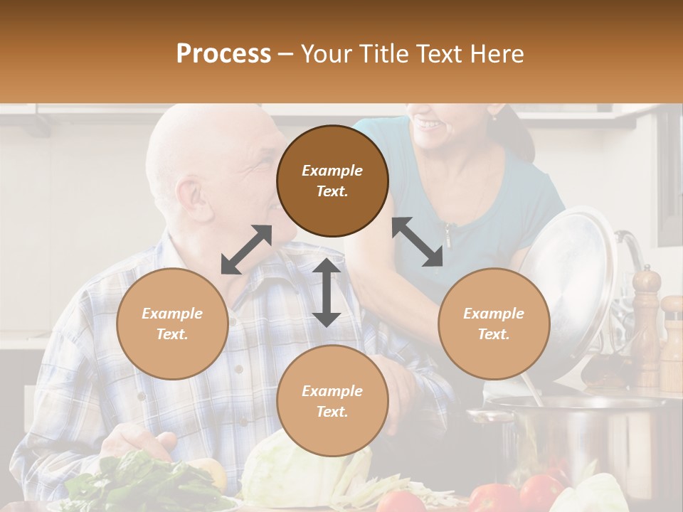A Man And A Woman Preparing Food In A Kitchen PowerPoint Template