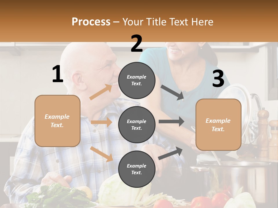 A Man And A Woman Preparing Food In A Kitchen PowerPoint Template