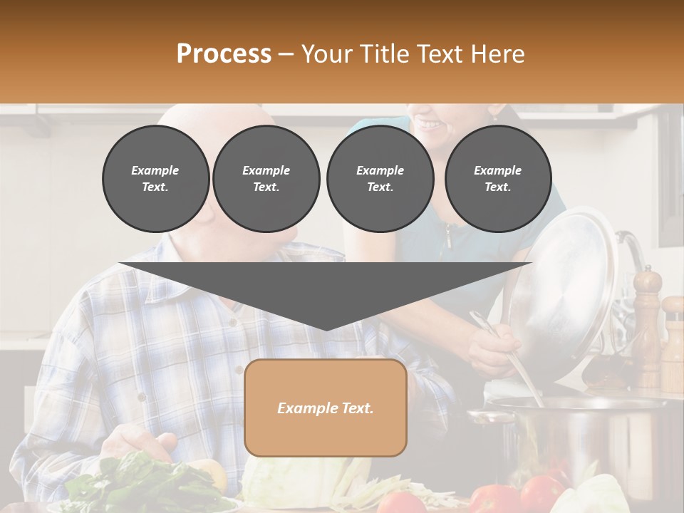 A Man And A Woman Preparing Food In A Kitchen PowerPoint Template