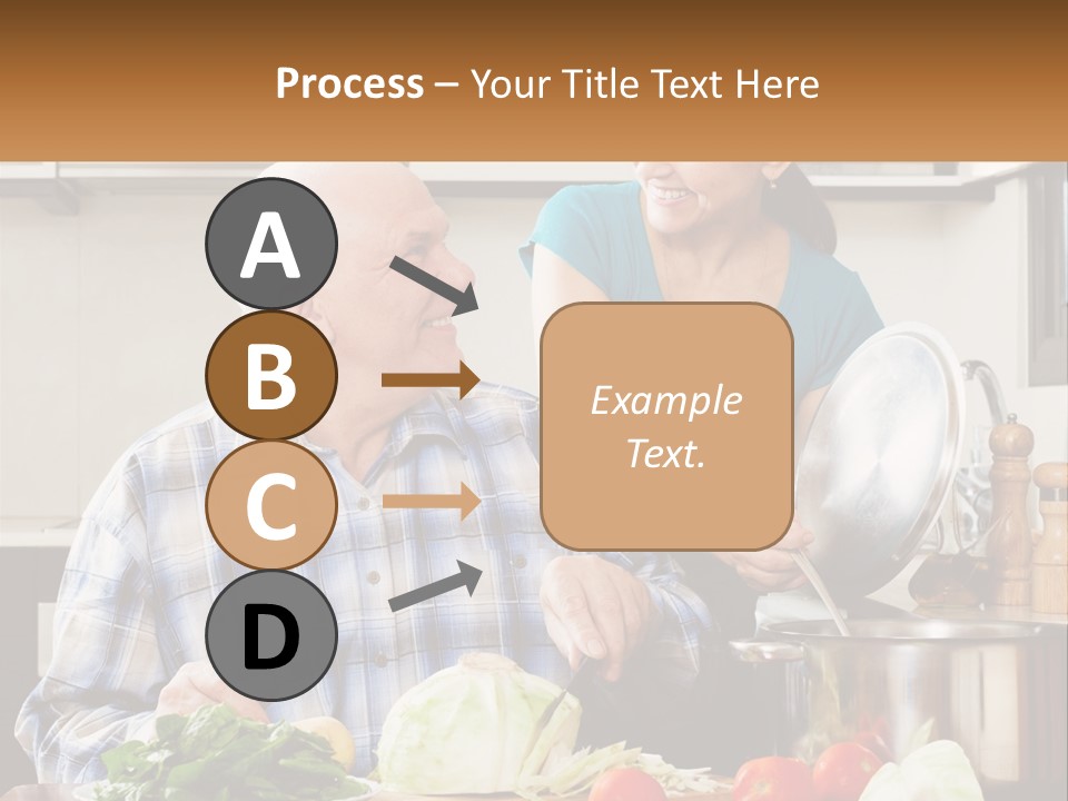 A Man And A Woman Preparing Food In A Kitchen PowerPoint Template