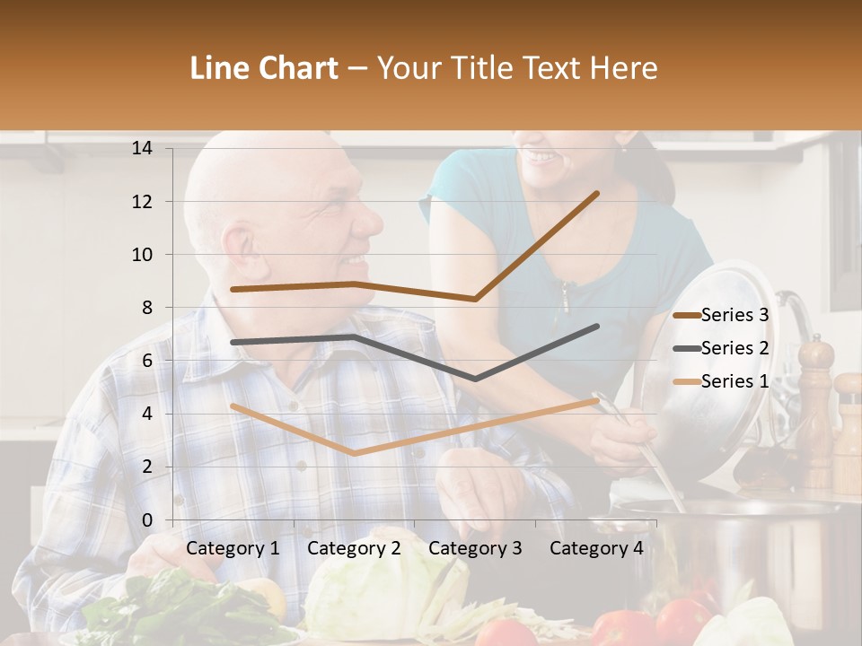 A Man And A Woman Preparing Food In A Kitchen PowerPoint Template