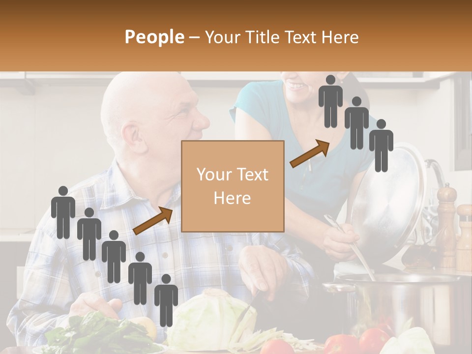 A Man And A Woman Preparing Food In A Kitchen PowerPoint Template