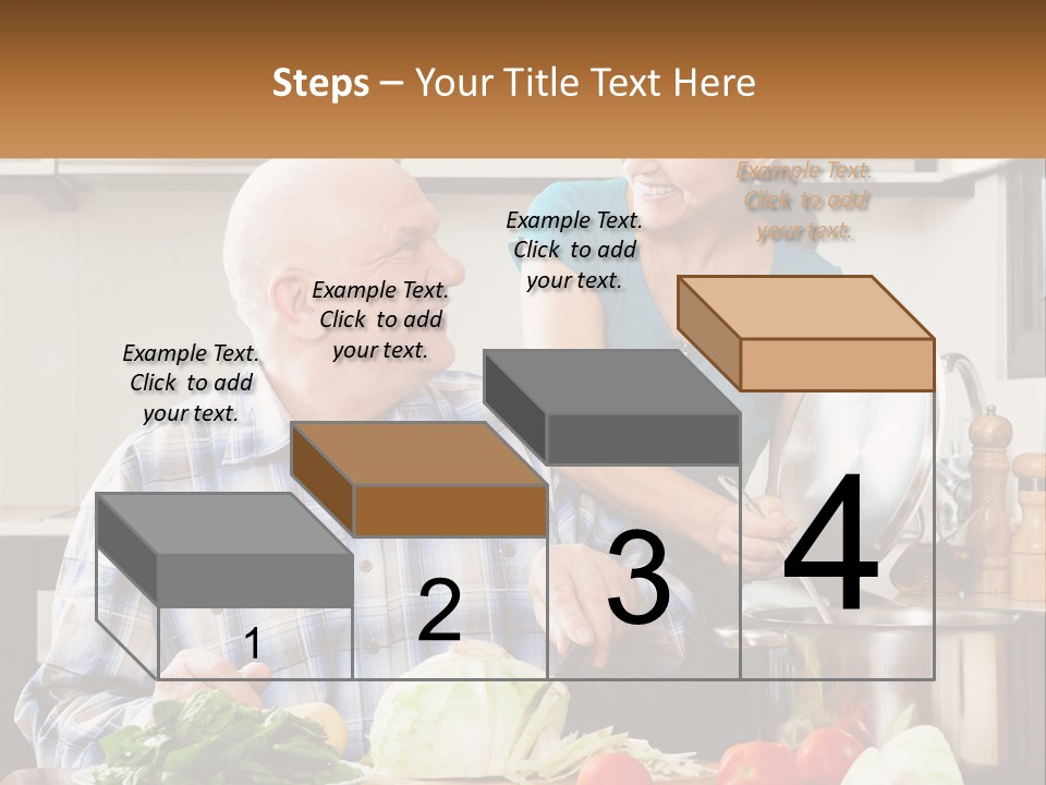 A Man And A Woman Preparing Food In A Kitchen PowerPoint Template