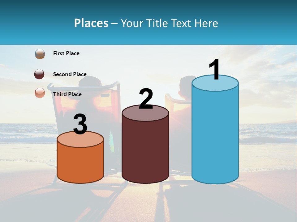 Two People Sitting In Beach Chairs Facing Each Other PowerPoint Template