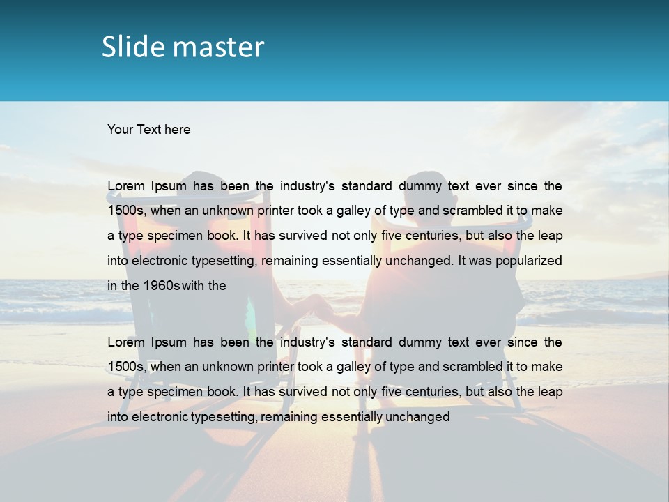 Two People Sitting In Beach Chairs Facing Each Other PowerPoint Template