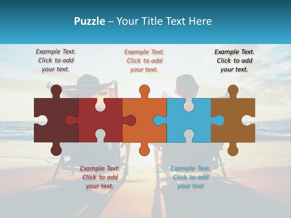 Two People Sitting In Beach Chairs Facing Each Other PowerPoint Template