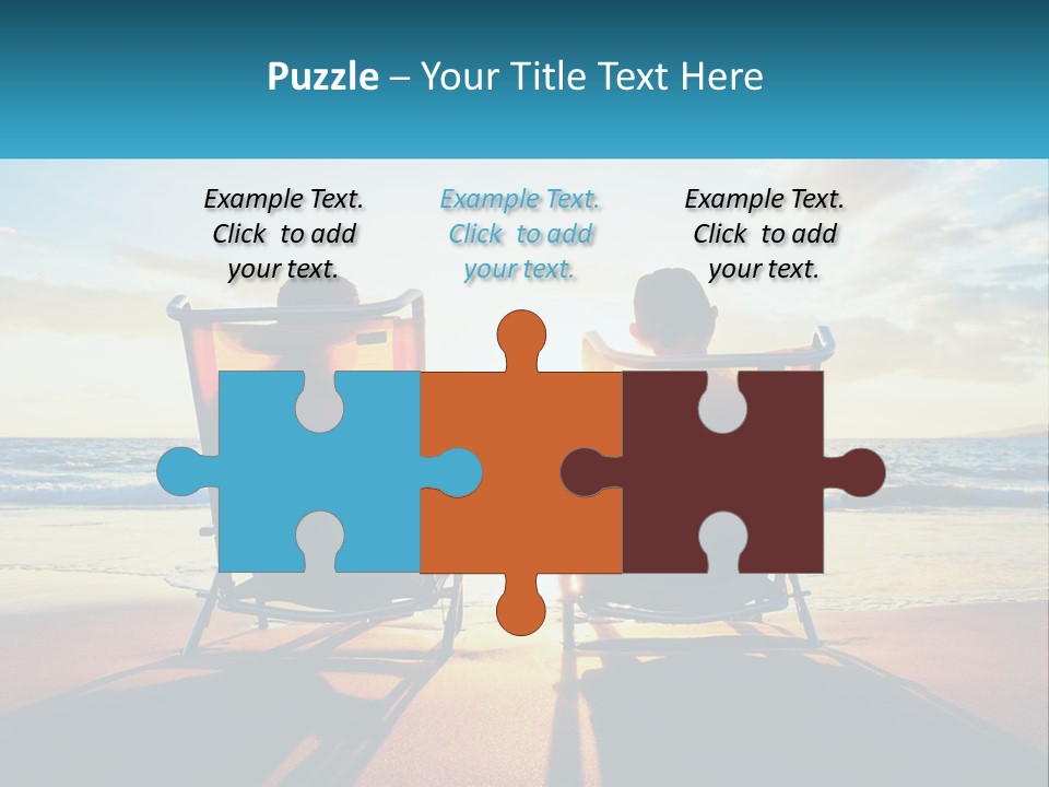 Two People Sitting In Beach Chairs Facing Each Other PowerPoint Template