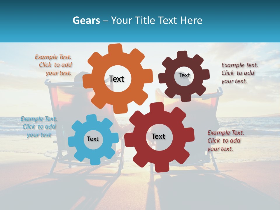 Two People Sitting In Beach Chairs Facing Each Other PowerPoint Template