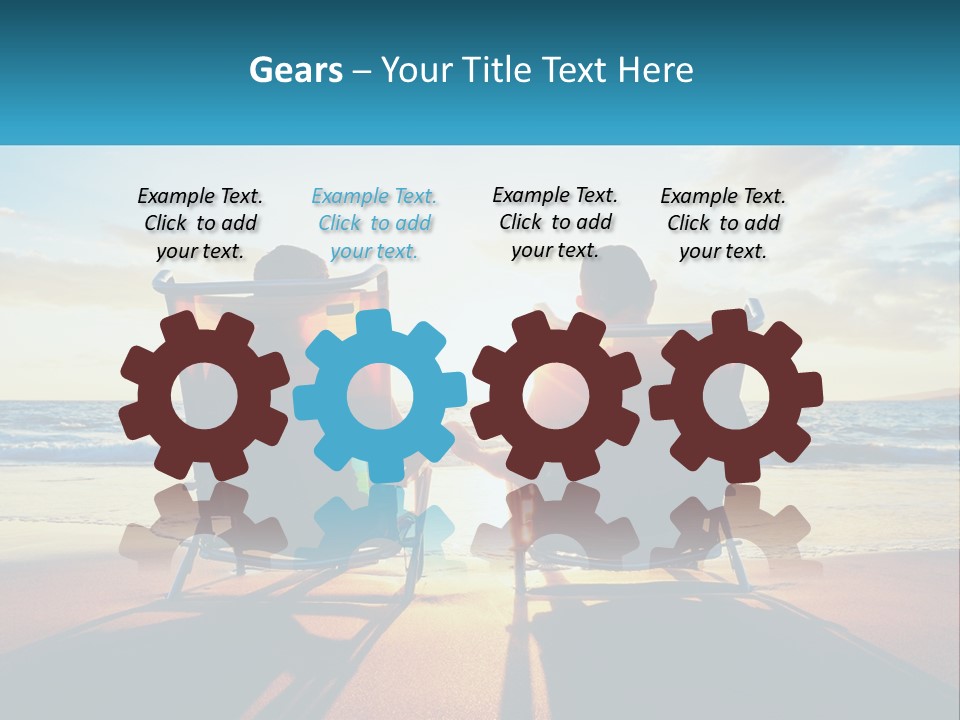 Two People Sitting In Beach Chairs Facing Each Other PowerPoint Template