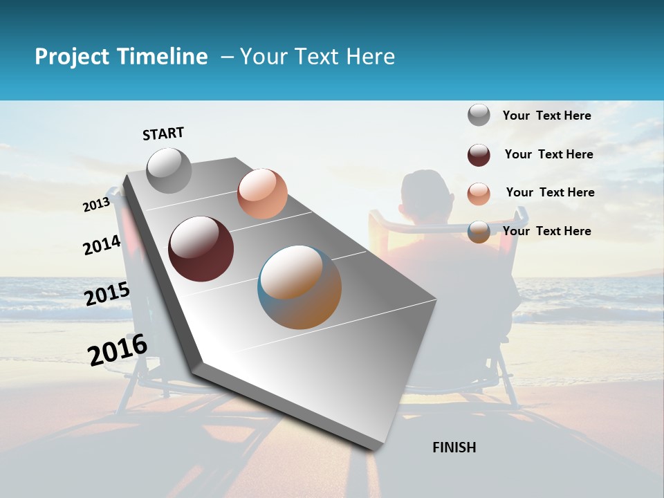 Two People Sitting In Beach Chairs Facing Each Other PowerPoint Template